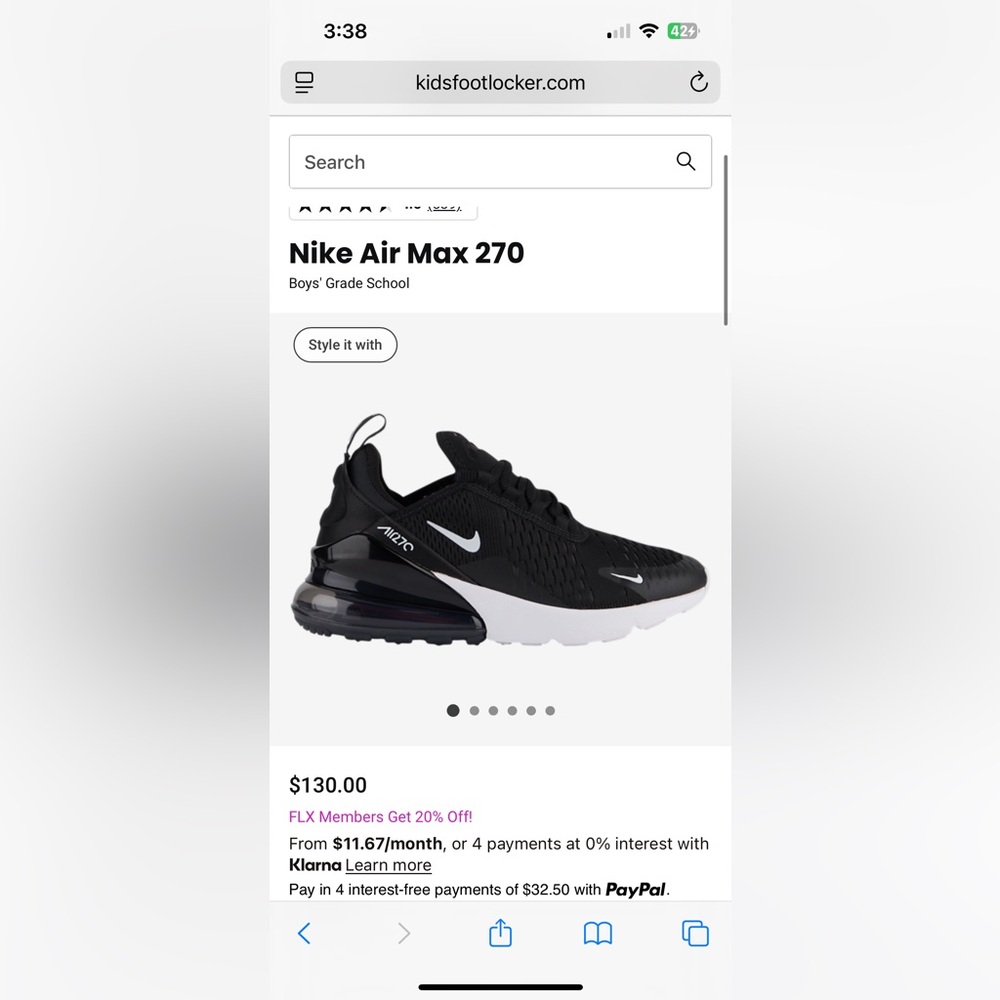 Nike Air Max 270 Black and White Sneakers